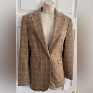 NEW* Land's End Wool & Cashmere Plaid Jacket Blazer Size 4 NWOT